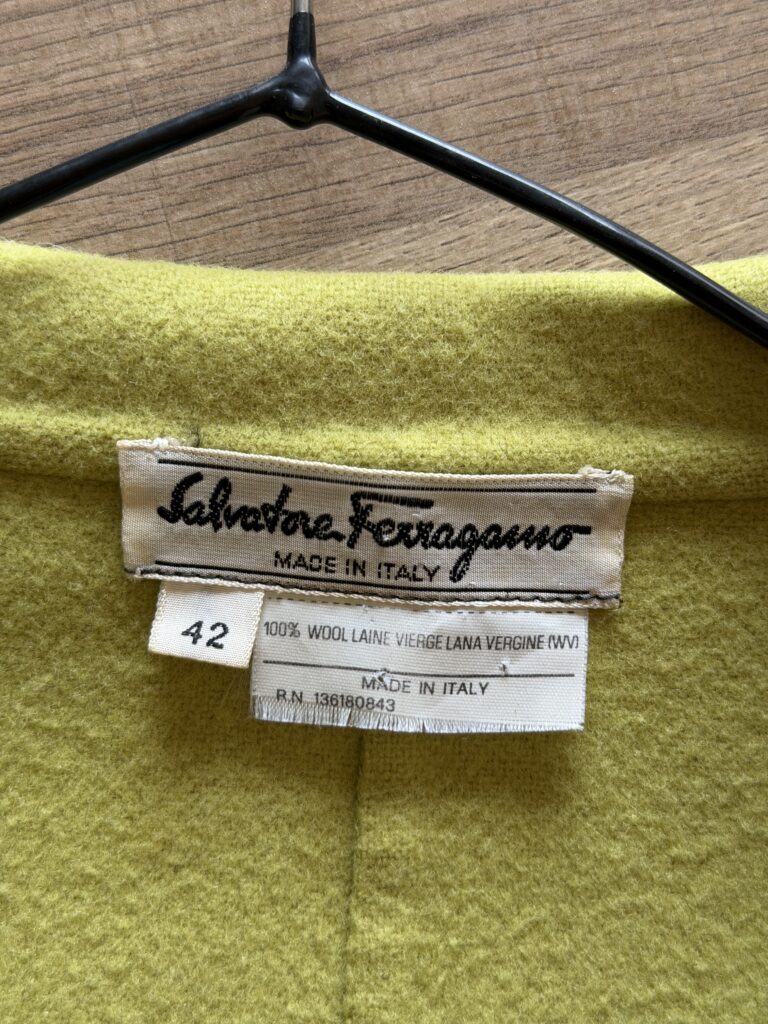 Blazer Salvatore Ferragamo Donna 42 IT – M Verde Lime Lana Giacca