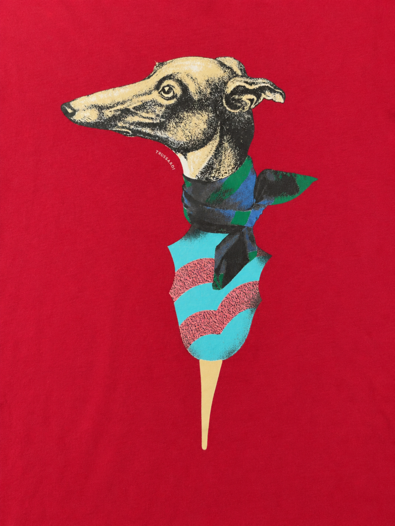 Tshirt Trussardi Uomo S Cotone Rosso con stampa manica corta maglietta
