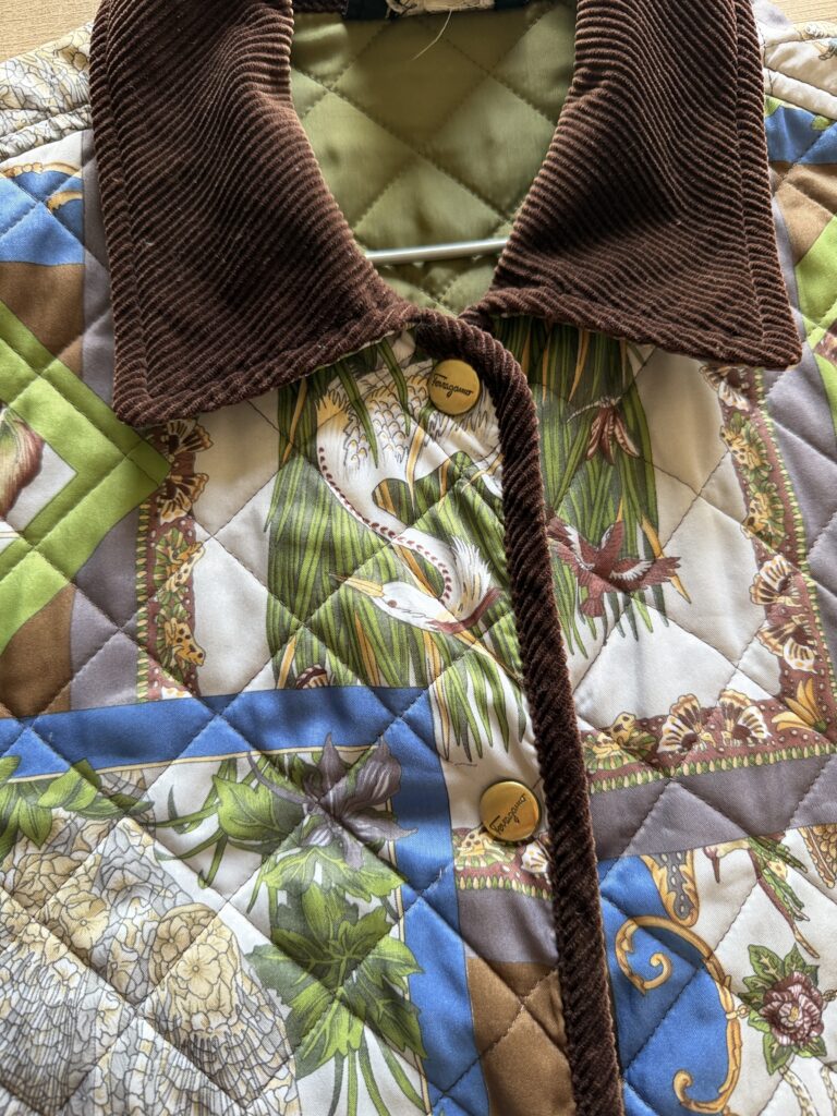 Cappotto trapuntato Salvatore Ferragamo Donna S Oversize ( Ok M ) Multicolore giacca impermeabile giubbotto foderato