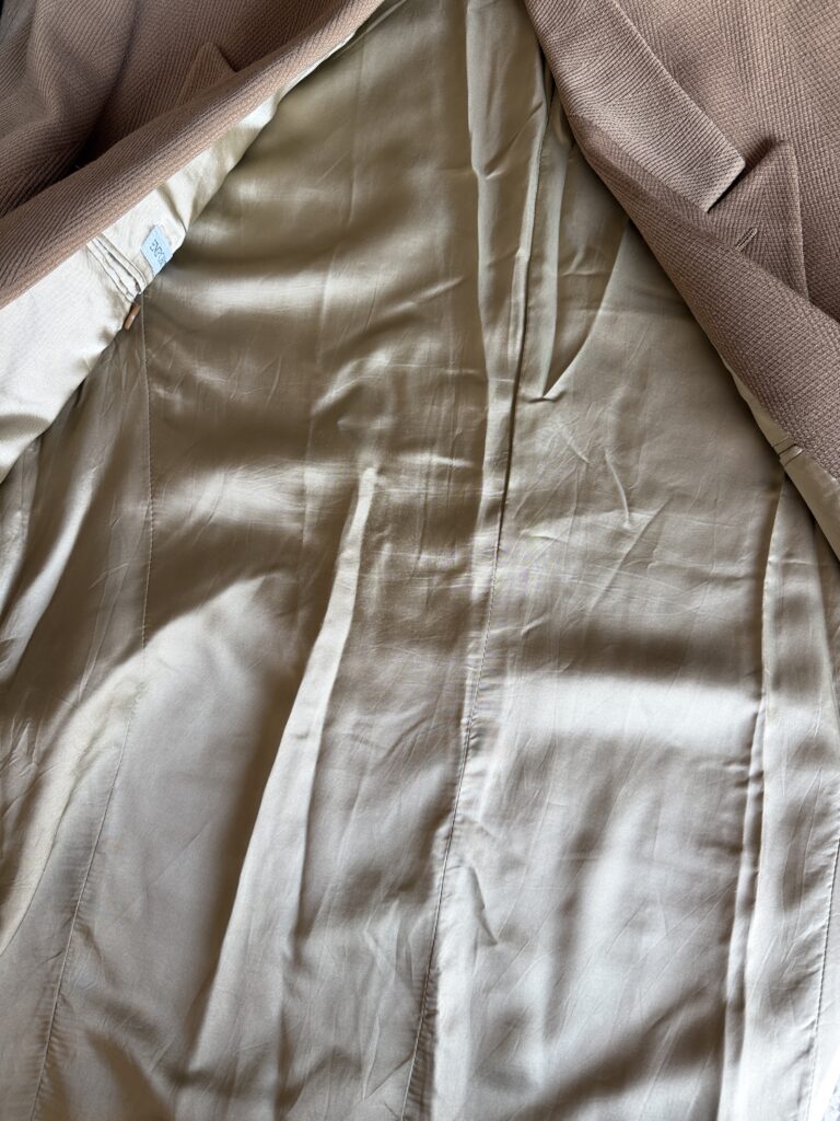 Giacca doppio petto Armani Uomo 46 IT – S Comfort tessuto tweed Beige tendente cachi Lana Blazer