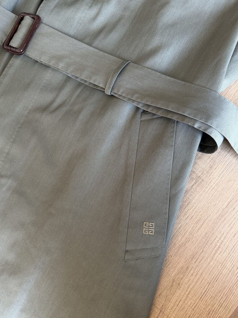Trench Givenchy Uomo 50 IT – L Seta e Cotone Verde salvia Cappotto Giubbotto Giacca mantella impermeabile