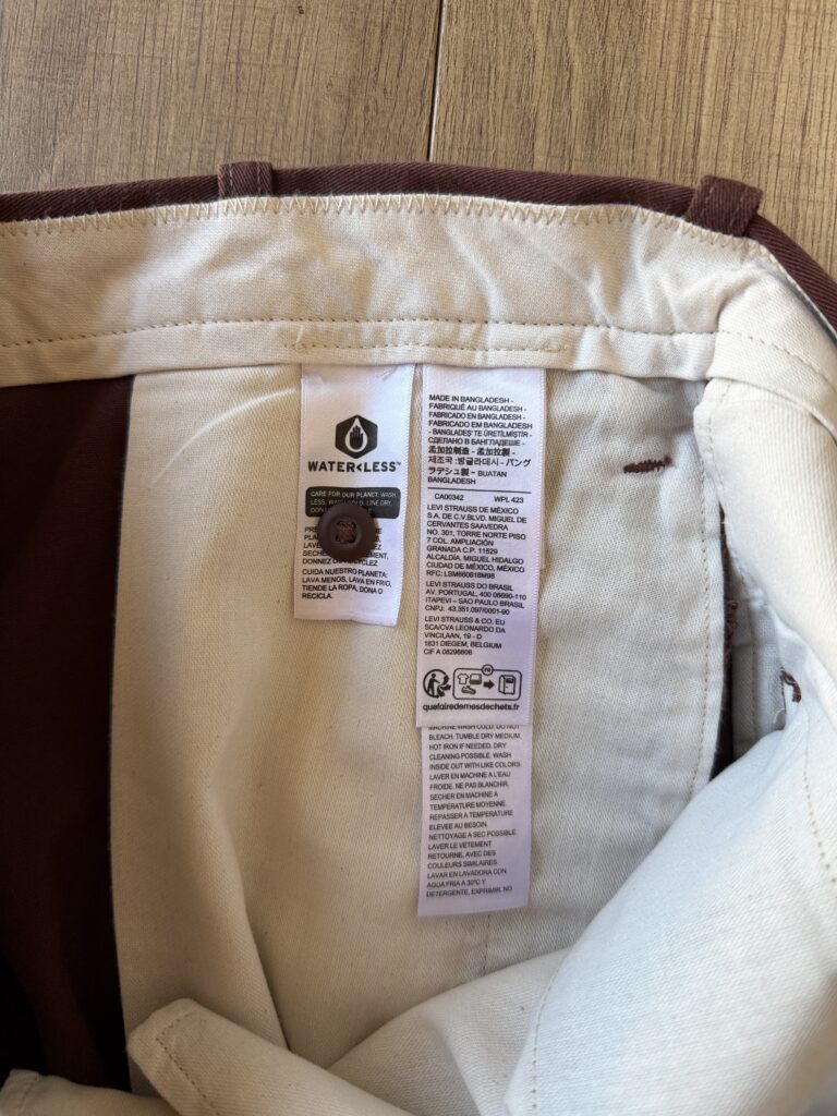 Pantaloni in denim Baggy Levis Uomo 48 IT – 42 FR ( 42 cm ) M Marrone tendente Bordeaux Cotone