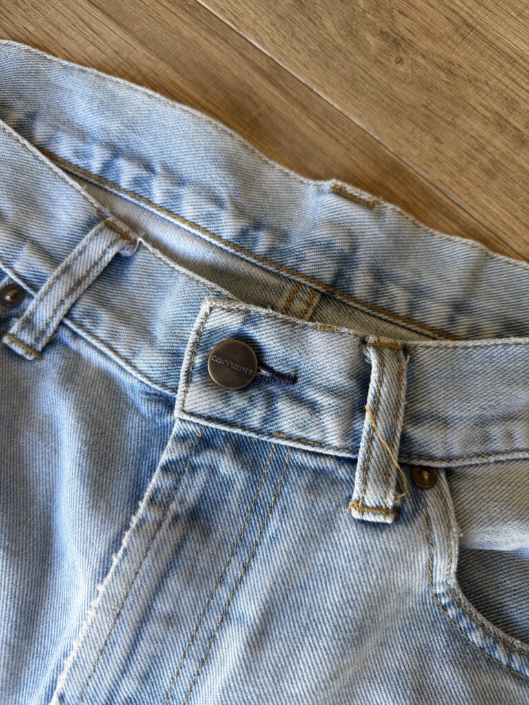 Jeans Carhartt Uomo 48 IT – 43 FR ( 43 cm ) M Azzurro Blu lavaggio chiaro Denim Cotone