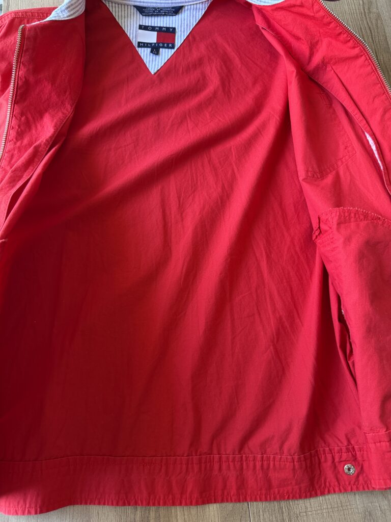 Giubbotto Harrington Tommy Hilfiger Uomo L Rosso Cotone Giacca antivento leggero