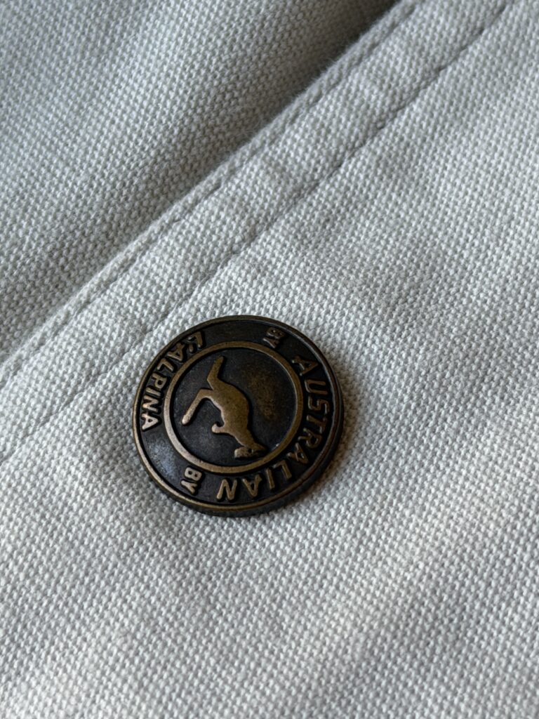 Trench giacca a vento vintage Australian L’alpina anni 90 Uomo L Crema Bianco Cotone Giubbotto