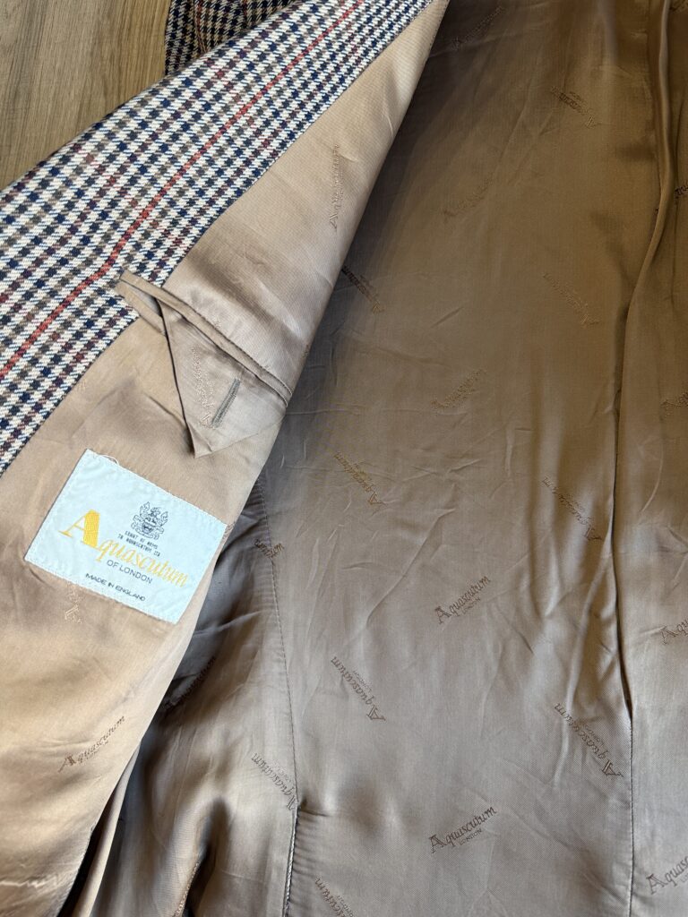 Giacca Aquascutum Uomo S oversize ( Ok M ) fantasia pied de poule quadri Rosso Blu Beige Lana manica lunga