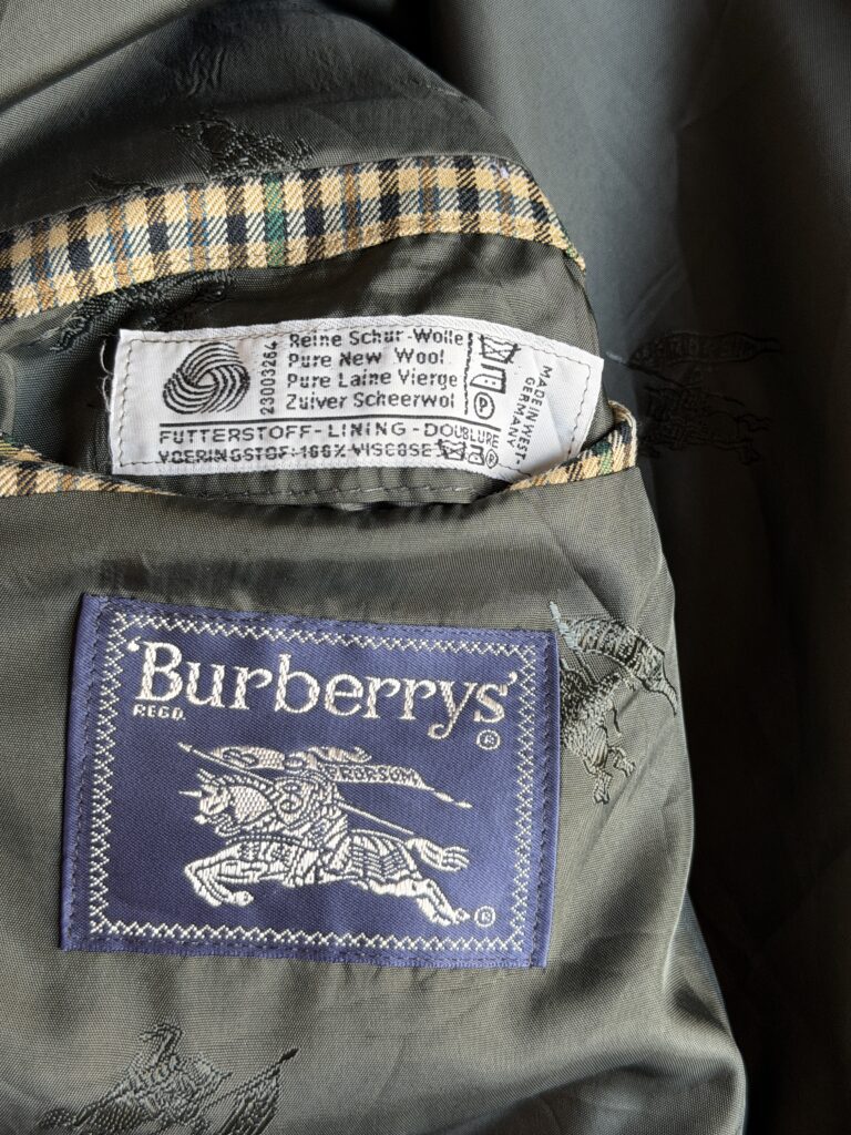 Giacca Burberry uomo L – 52 IT fantasia in punto quadri Verde Blu Beige Lana manica lunga