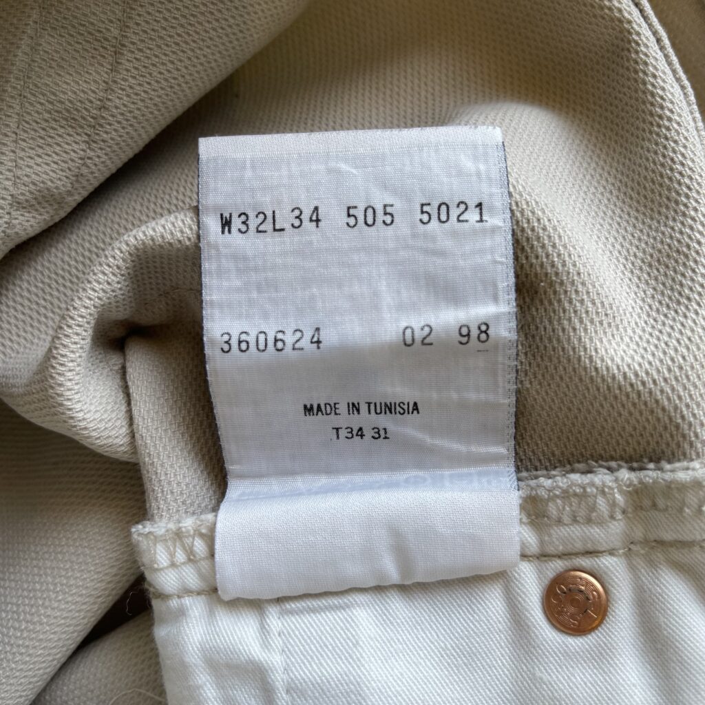 Pantaloni Levis 505 Uomo 46 IT – 40 FR ( 40 cm ) S Beige Cotone a coste