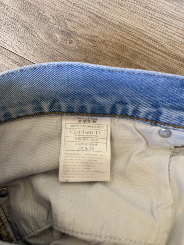 Jeans Carhartt Uomo 48 IT – 43 FR ( 43 cm ) M Azzurro Blu lavaggio chiaro Denim Cotone