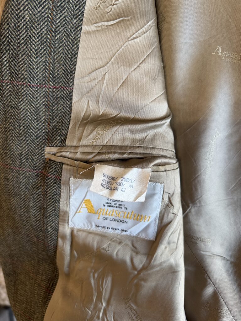 Giacca tweed Aquascutum Uomo 50 IT – L Verde scuro Rosso Lana manica lunga