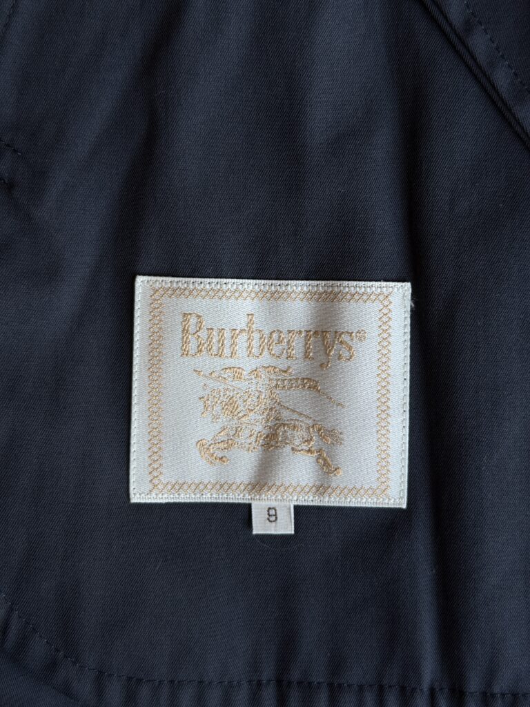 Trench lungo Burberry Donna 44 IT – 9 UK – M Blu 100% Cotone Cappotto Giubbotto Giacca mantella impermeabile