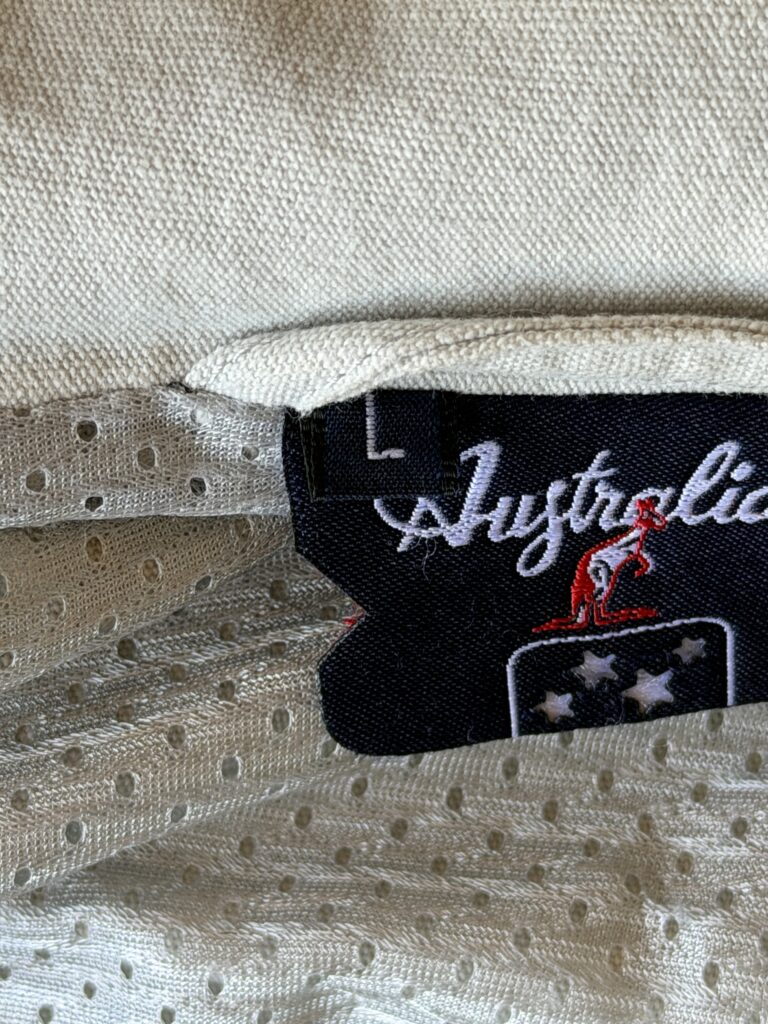 Trench giacca a vento vintage Australian L’alpina anni 90 Uomo L Crema Bianco Cotone Giubbotto