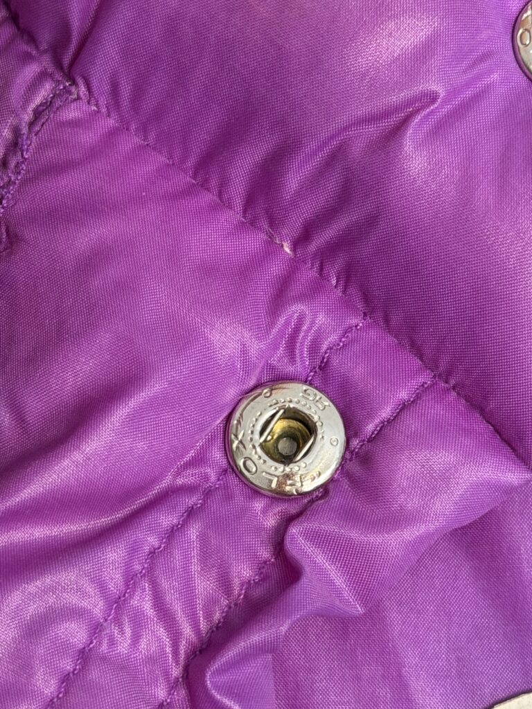 Piumino Bomber Smanicabile Moncler anni 80 Uomo L Viola imbottitura vera Piuma Giubbotto active