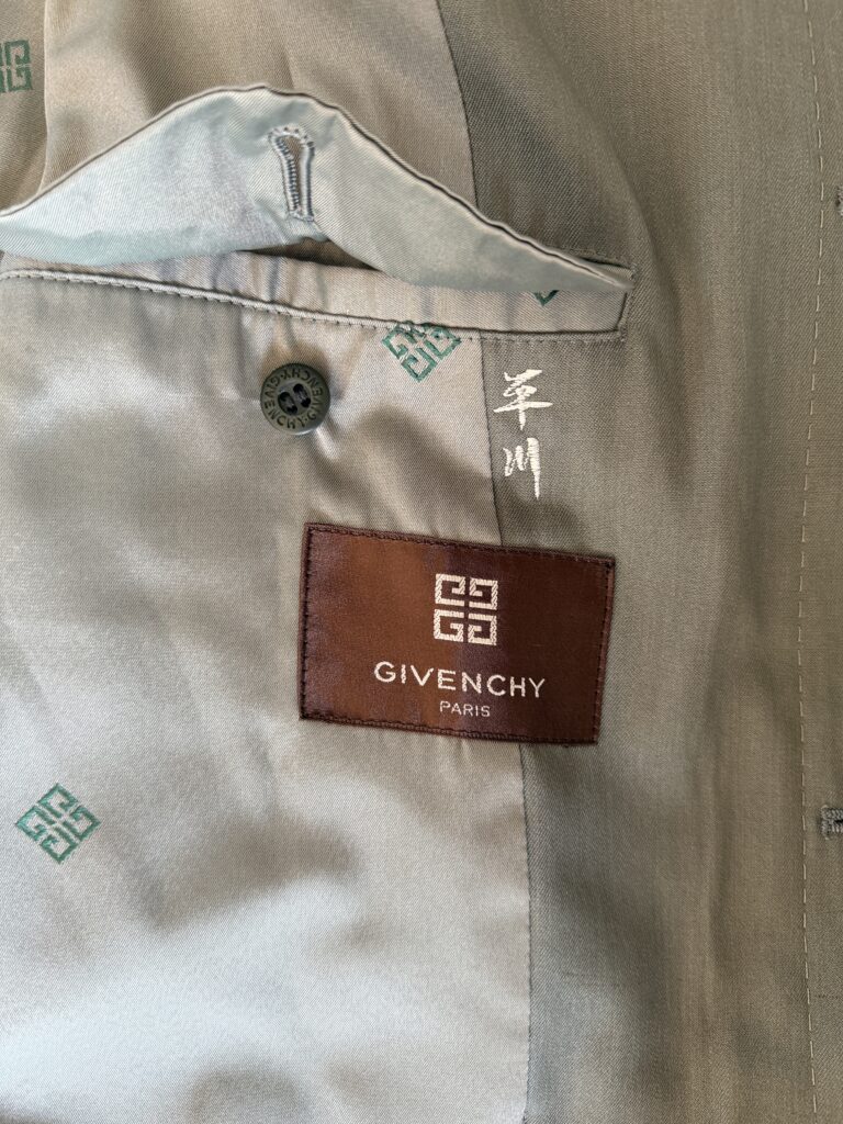 Trench Givenchy Uomo 50 IT – L Seta e Cotone Verde salvia Cappotto Giubbotto Giacca mantella impermeabile