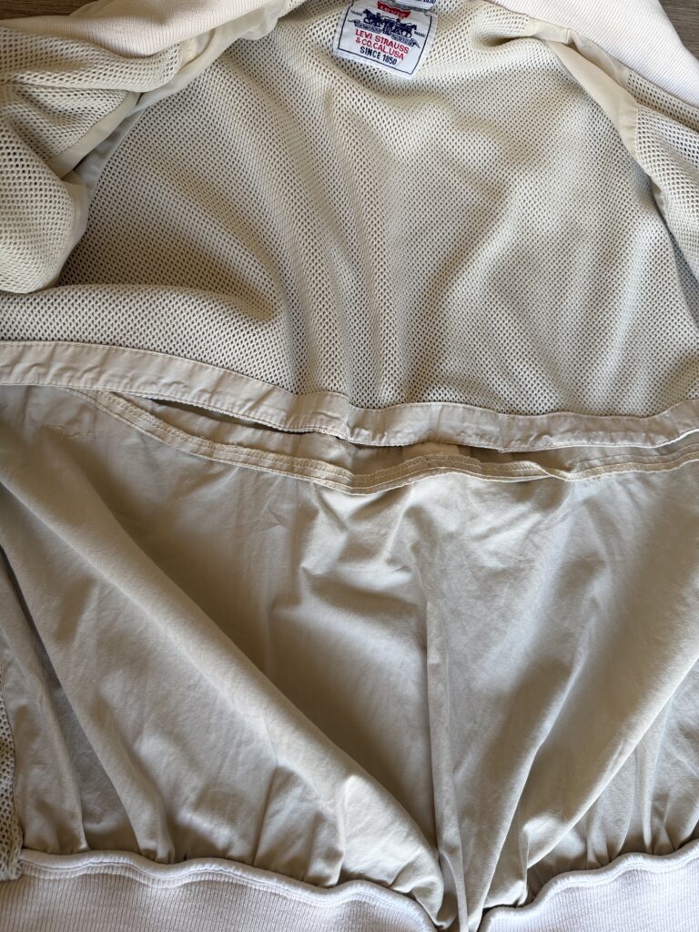 Giubbotto Harrington Levis Uomo L Crema Beige Cotone e Resina Giacca antivento leggero