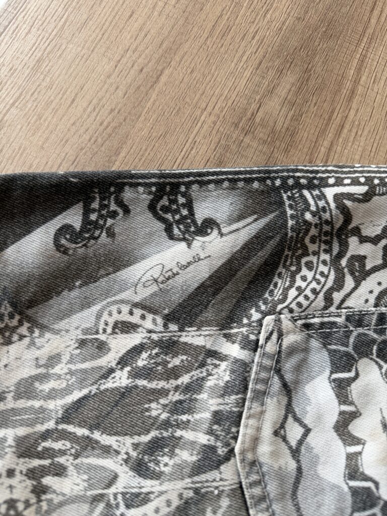 Minigonna Roberto Cavalli Donna 42  44 IT – 38 FR ( 38 cm ) M Cotone Denim Fantasia japan animalier Grigio Nero