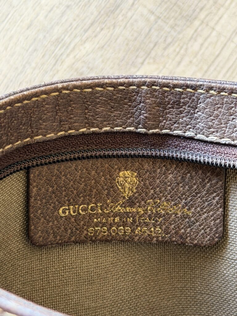 Pochette Accessories small Gucci Beige Canvas e Pelle Marrone GG Logo Beauty
