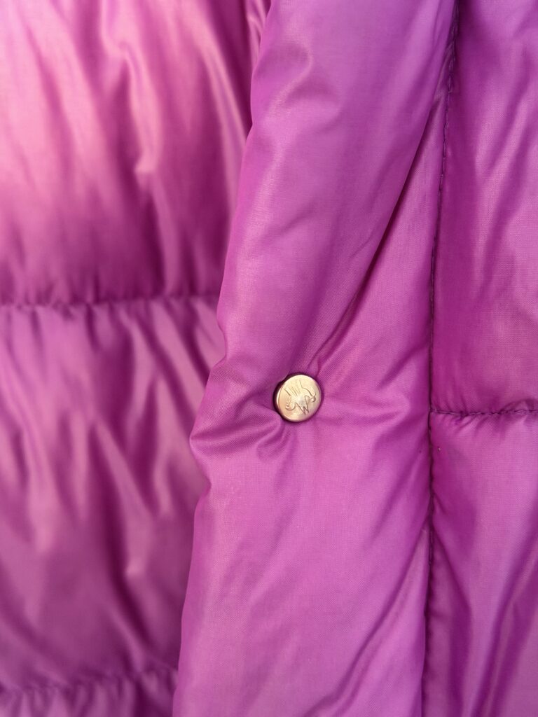 Piumino Bomber Smanicabile Moncler anni 80 Uomo L Viola imbottitura vera Piuma Giubbotto active