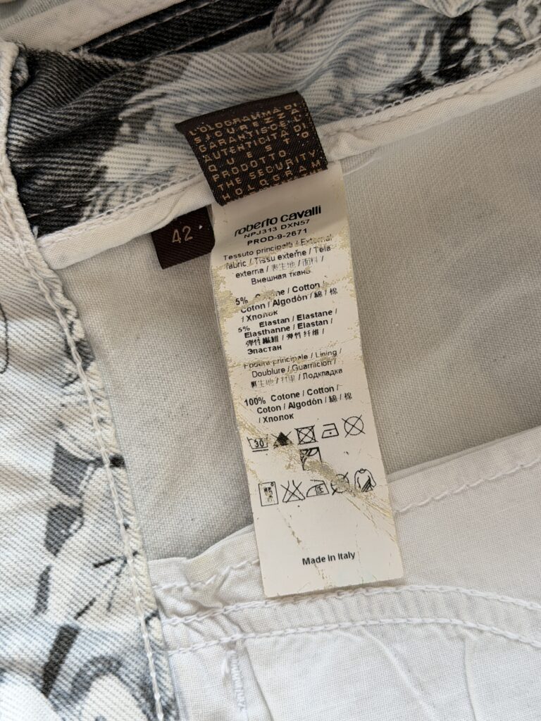 Minigonna Roberto Cavalli Donna 42  44 IT – 38 FR ( 38 cm ) M Cotone Denim Fantasia japan animalier Grigio Nero
