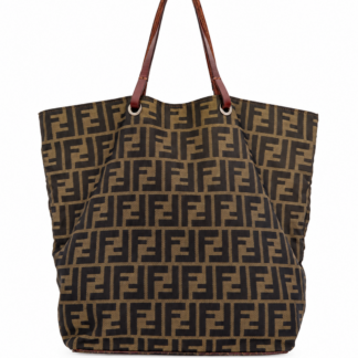 Totebag Fendi Logo Monogram FF Beige Nero Canvas borsa a mano spalla