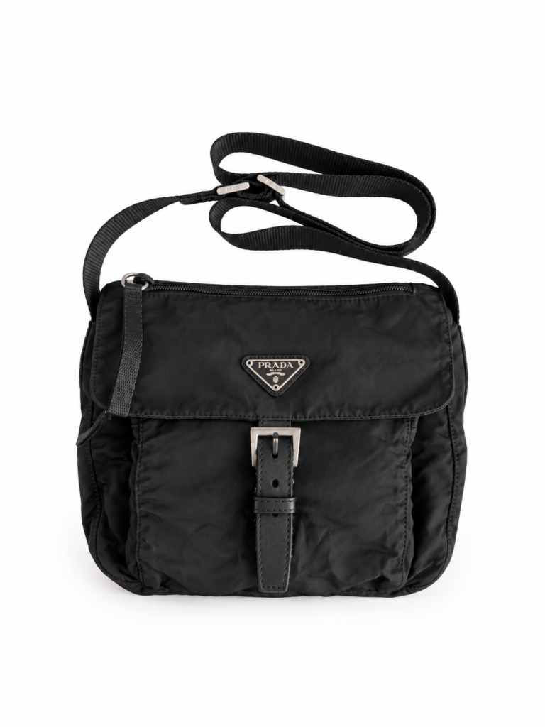 Borsa a tracolla Prada Nylon Nero logo tote bag