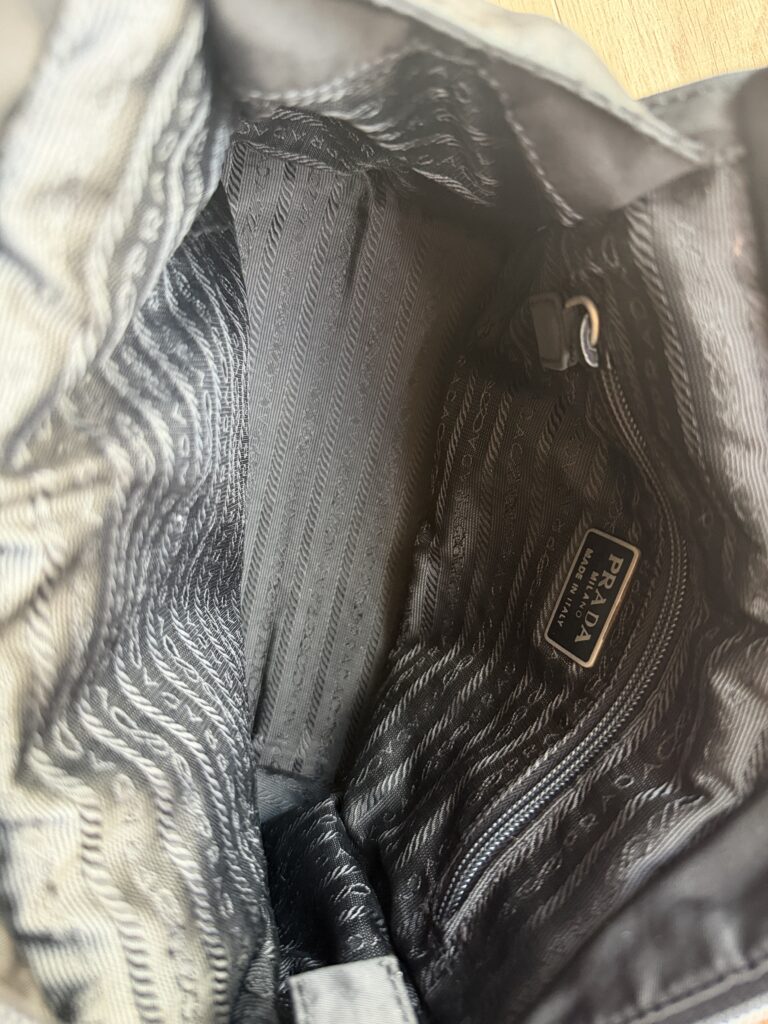 Borsa a mano Prada Nylon Nero logo tote bag