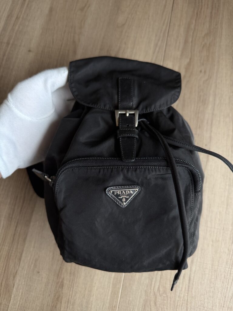 Zaino a spalla Prada Nylon Nero logo tracolla