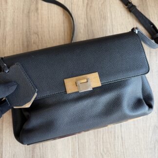 Borsa Balenciaga Le Dix in pelle di vitello a tracolla Nero tendente blu scuro