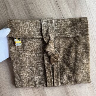 Pochette borsa a mano Borbonese Sexy Bag Beige Marrone Pelle di tapiro monogram Logo