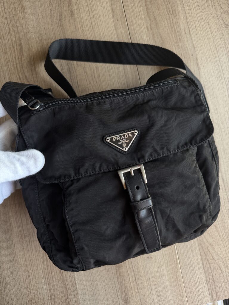 Borsa a tracolla Prada Nylon Nero logo tote bag