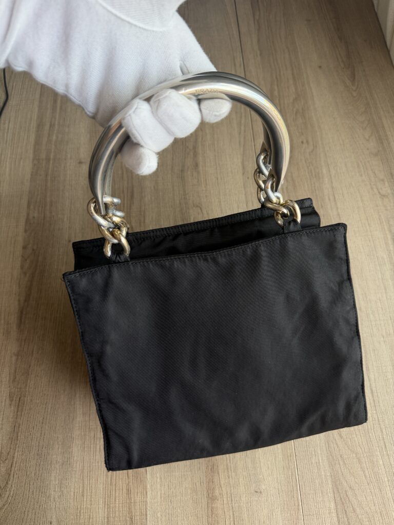 Borsa a mano Prada Nylon Nero logo tote bag