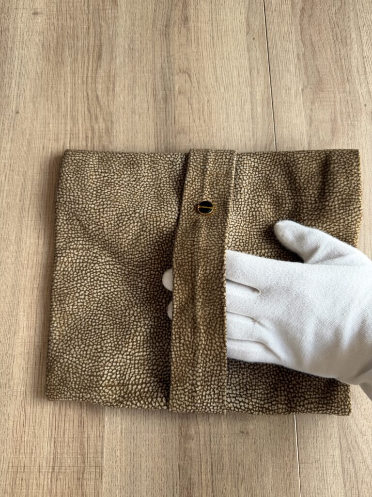 Pochette borsa a mano Borbonese Sexy Bag Beige Marrone Pelle di tapiro monogram Logo