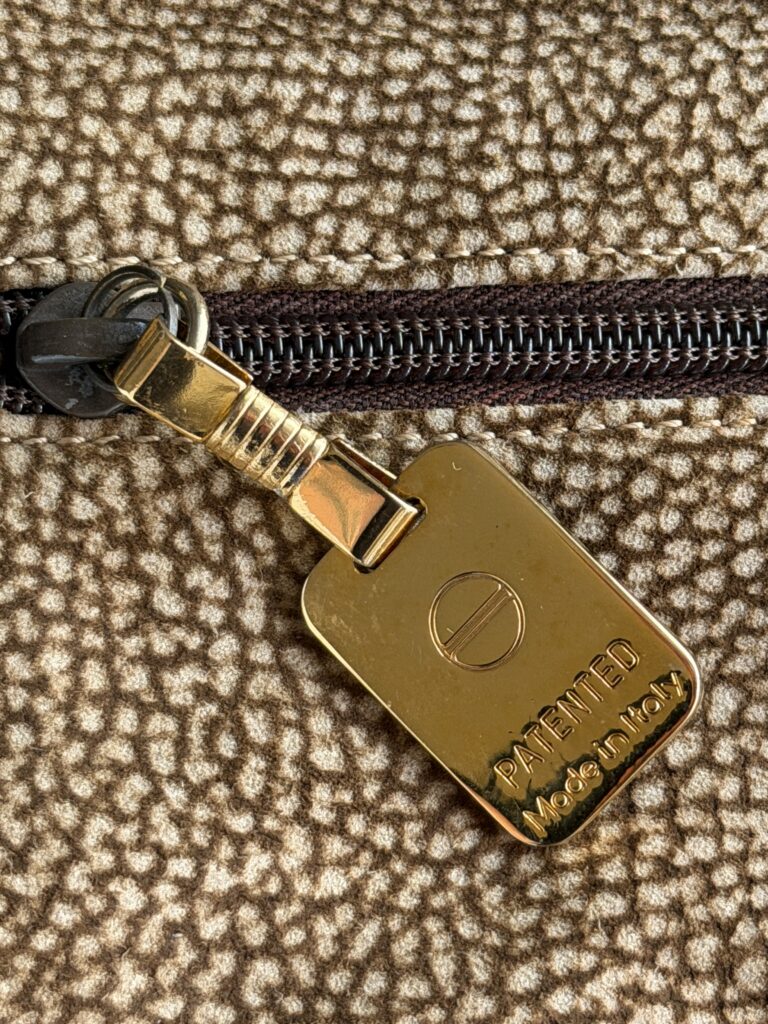 Pochette borsa a mano Borbonese Sexy Bag Beige Marrone Pelle di tapiro monogram Logo