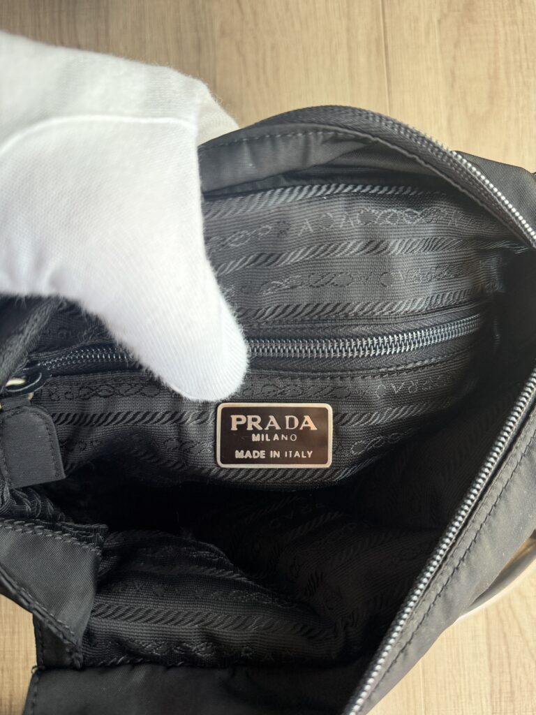 Borsa a mano Prada Nylon Nero logo tote bag