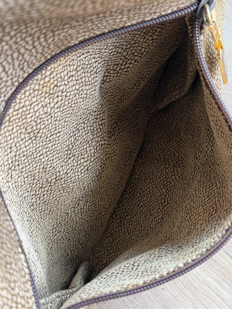 Pochette borsa a mano Borbonese Sexy Bag Beige Marrone Pelle di tapiro monogram Logo
