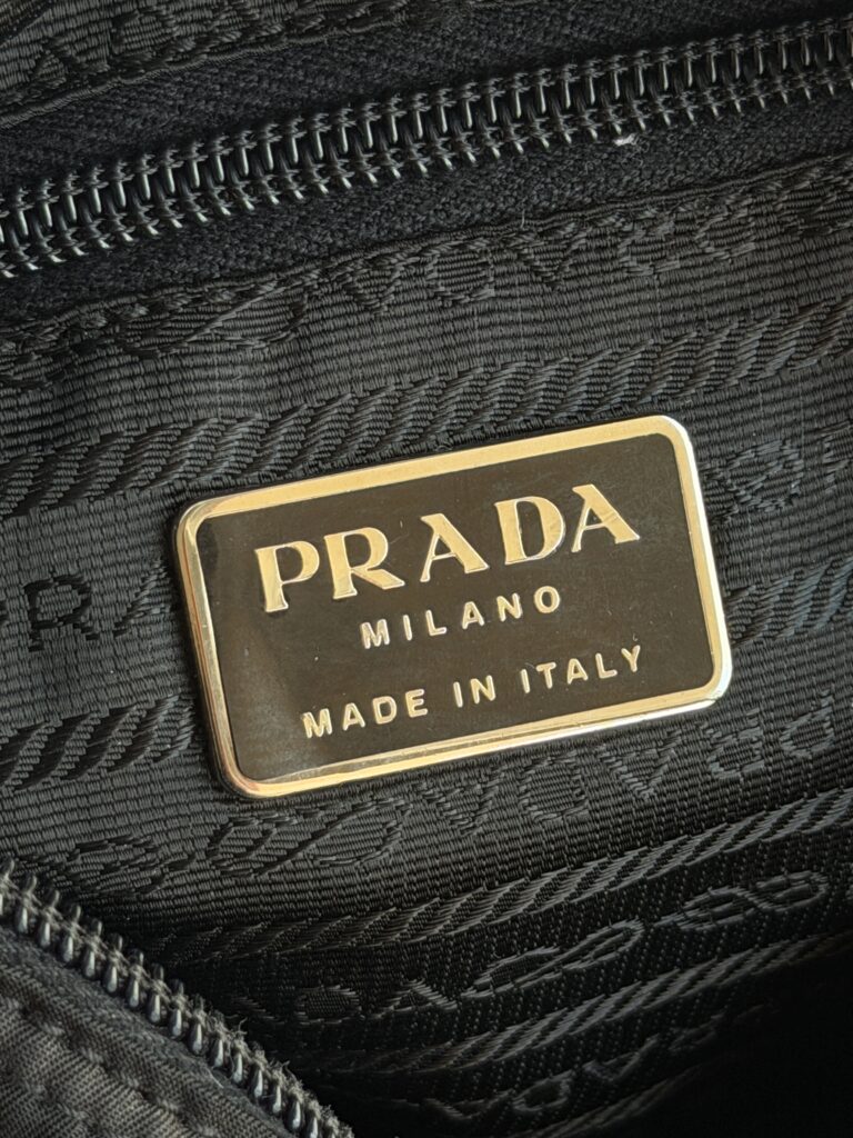 Borsa a tracolla Prada Nylon Nero logo tote bag