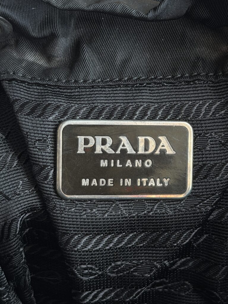 Zaino a spalla Prada Nylon Nero logo tracolla